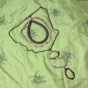 Vintage mixed metals choker necklace bundle jewelry lot layered necklaces stack